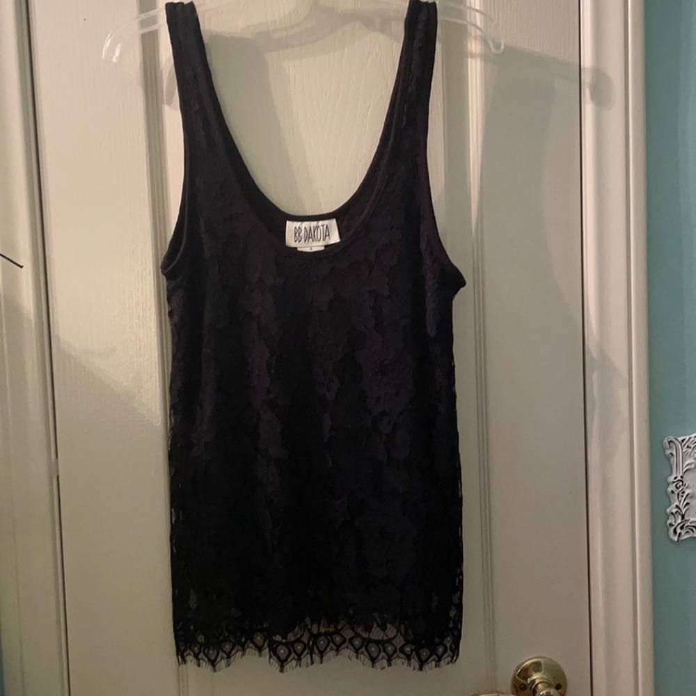Dressy black lace tank